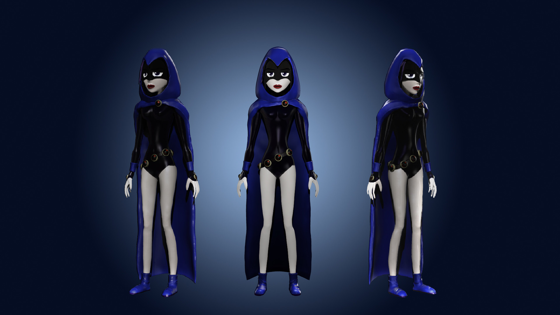 Pedro Oliveros - 3D Raven Modeling Fanart (Teen Titans)